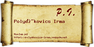 Polyákovics Irma névjegykártya
